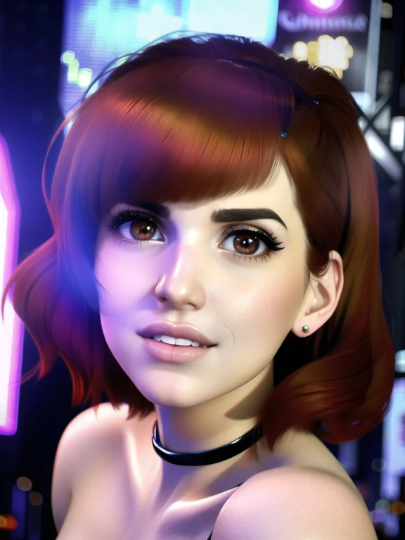Closeup Half Body Portrait Of Hayley Williams With 1950s Hai...