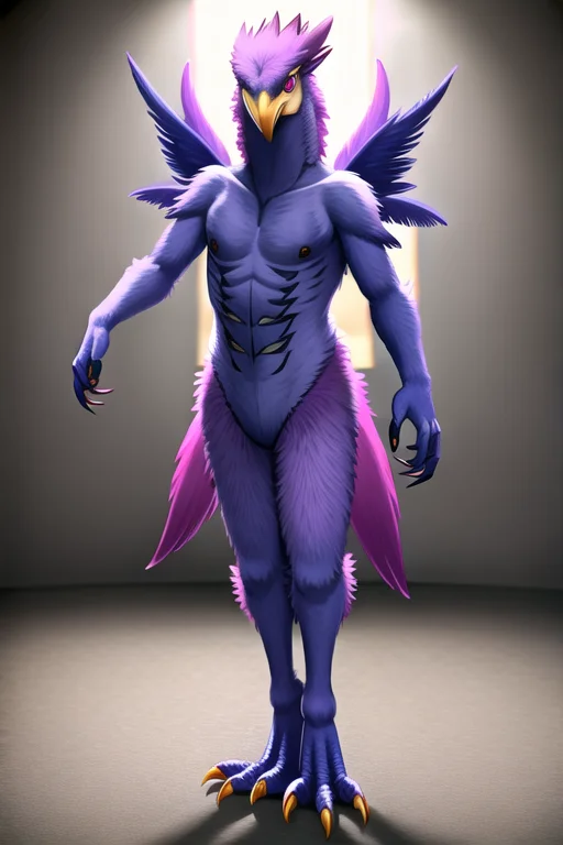 Majestic Glorious Fwooper, Bird Monster With Multicolored Lu...