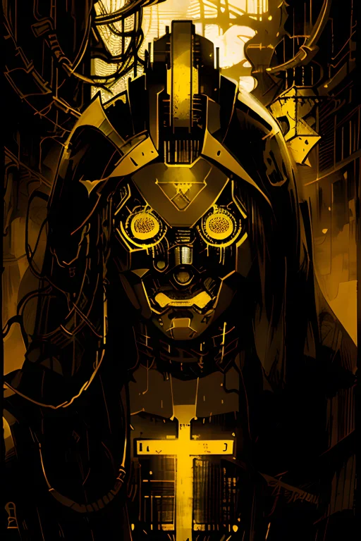 Loratarot Card0.9, Yellow Color, A Man With A Robot Mask, Da...
