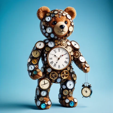 Teddy Bear Made Of Clock — SDXL AI Prompt: (teddy bear) made of Clock