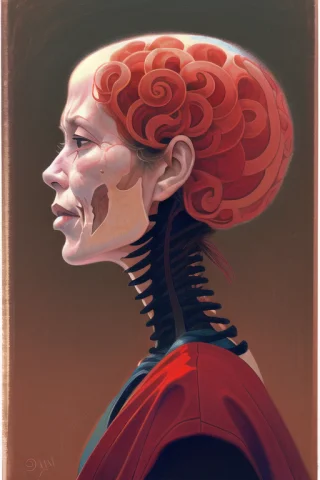 A Portrait Of A Sad Woman In A Red Kimono — Stable Diffusion AI Prompt: a portrait of a sad woman in a red kimono