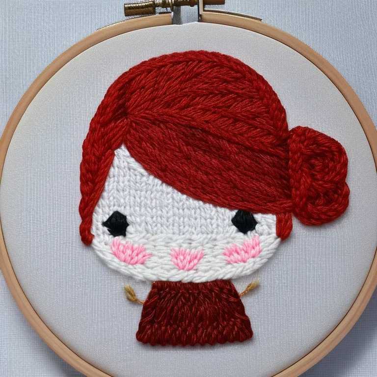 Cute Little Girl, Embroidery By Embarg