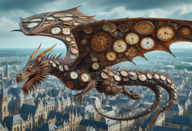 Made Of Clockwork1.3, A Clock Made Dragon Flying Across Lond...