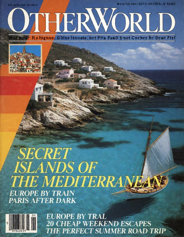 A Scan Of Otherworld Magazine 80s Cover, Elegant Large White...