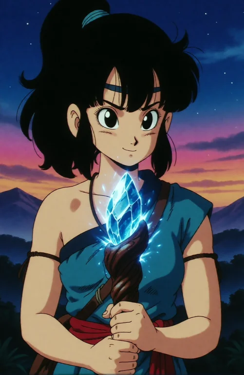 1 Women. Kena With Young Woman With Black Hair, Hold A Magic...