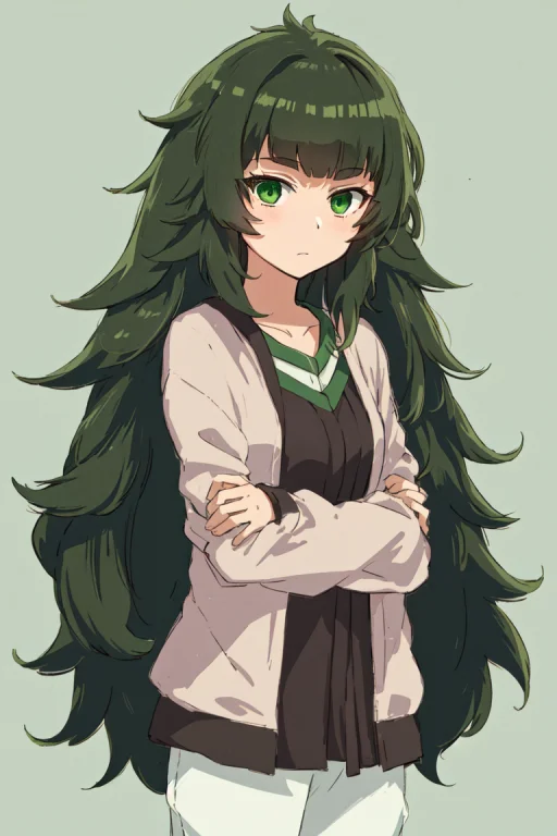 Best Quality, Masterpiece, 1girl, Solo, Maho, Messy Hair, Ba...