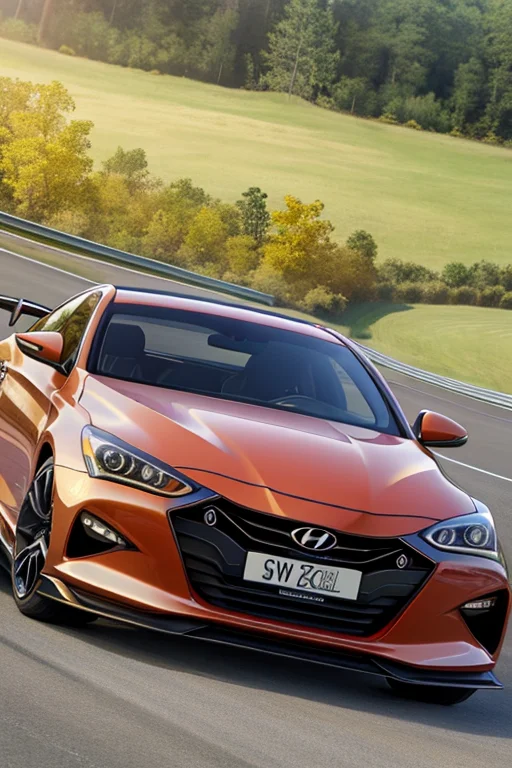 Hyundai Genesis Sports Car In The Race, Masterpiece, Portrai...