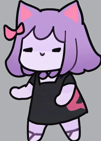 Full Body Photo Of A Masunya, Purple Skin Color1.2, Cat Ears... — Stable Diffusion AI Prompt: full body photo of a (masunya), (purple skin color:1.2), cat ears, (red bow on h...