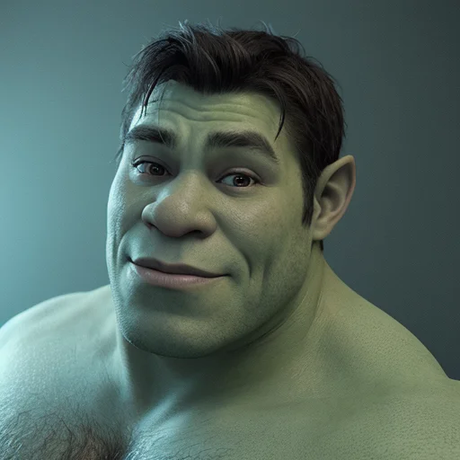 Lorashrek0.2 Shrek As 1boy, Handsome, Bulk, Muscilar Posing...