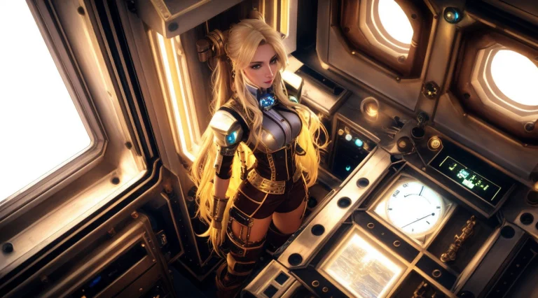 Tiktok Girl, Fromabove1.32 Standing1.22 Blonde Hair , Long-h...