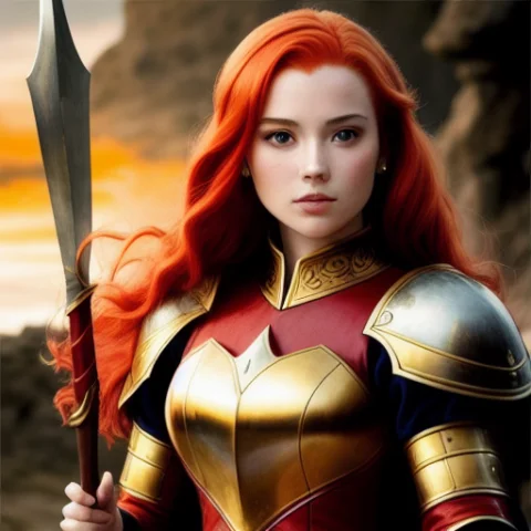 Best Quality, Masterpiece, Knight Princess With Red Hair, Pe... — Stable Diffusion AI Prompt: best quality, ((masterpiece)), Knight Princess with red hair, ((perfect face)),...