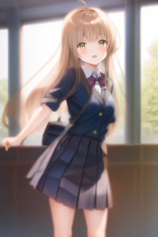 Masterpiece, Best Quality, Shiina Mahiru, Yellow Eyes, Schoo...
