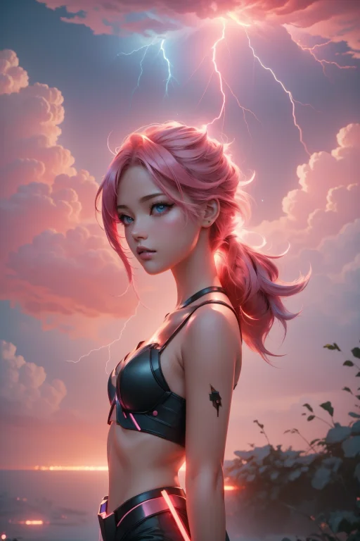 1girl, Loraragingstorm-nvwls-v10.8 Ragingstorm, Lightning, M...