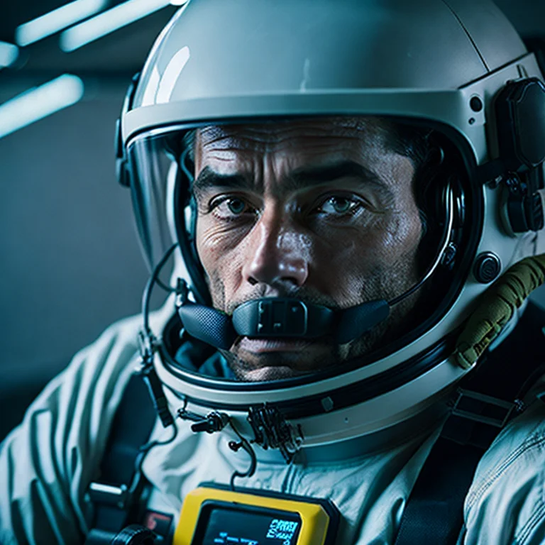Photo Of A Man In Cockpit, Space Helmet, Space Suit, Life Su...