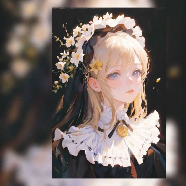 Realistic, Painting, Portrait Of A Girl,lolita,flowers