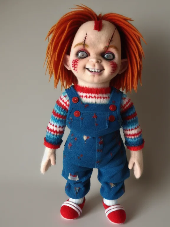 Raw Photo, Very Detailed, Cute Chucky A Male, Felt, Felted,...