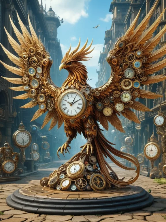 Clockstyle, Loraclockstyle-0000090.35 Phoenix Rising Made Of...