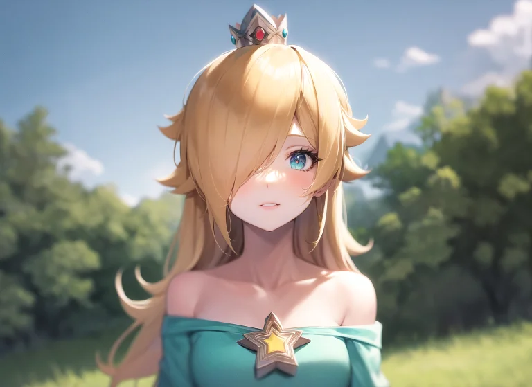 Loraros1-0000201, 1girl, Standing, Aqua Dress, Looking At Vi...