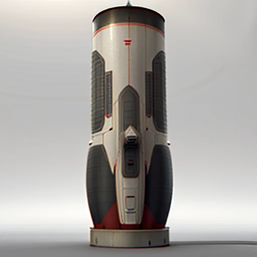 A Highly Detailed, Scifi, Futuristic, Cylindrical Fuel Tank,...