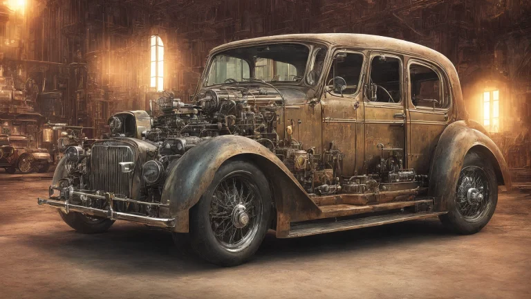 The Middle Plan, A Car, In The Steampunk Style, Cinematograp...