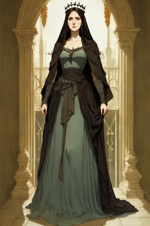 A Beautiful Queen,wearing Crown Of Thorns,full Body, Abigail...
