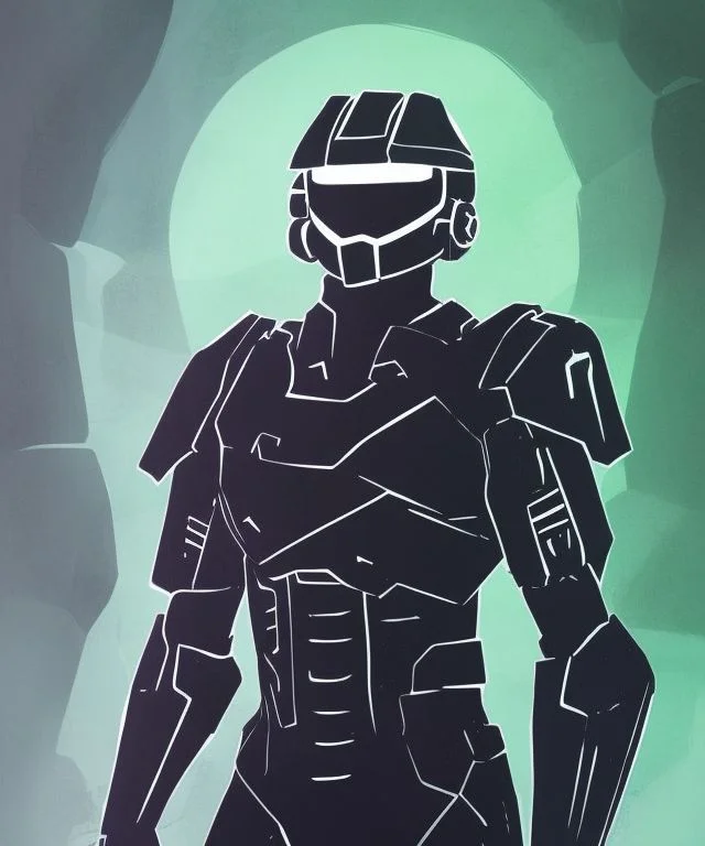 Darkflatartai1.0 Master Chief With Bright Eyes, Organic Shap...