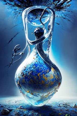Highly Detailed, Clearly, Splatter Paint, Artistic, A Klein... — Stable Diffusion AI Prompt: highly detailed, clearly, Splatter paint, artistic, a Klein Bottle, futuristic,...
