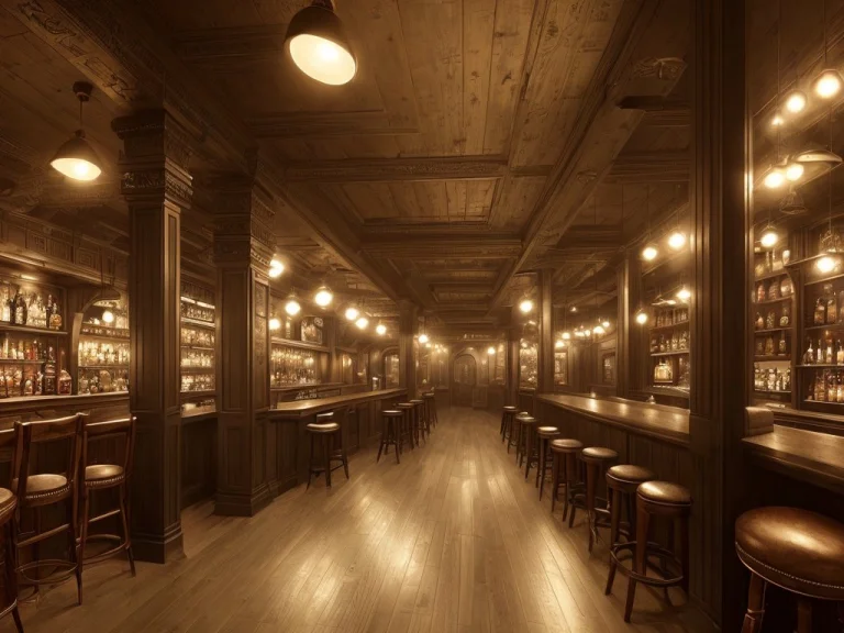 A Midnight Bar, Slate Gray Atmosphere, Warm Colors1.3, Lumin...