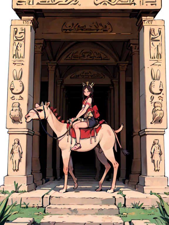 Best Quality, Detailed Background,1girl, Egypt ,camel, Explo...