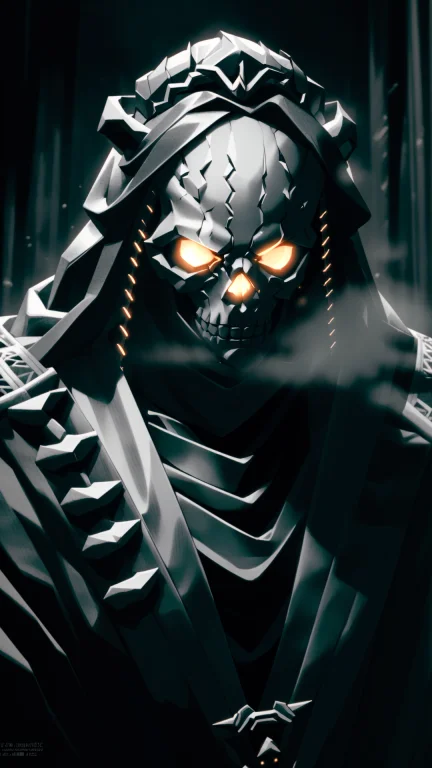 Ominous, Dark, Harsh Lighting, Cold, A Skeletonized Man With...