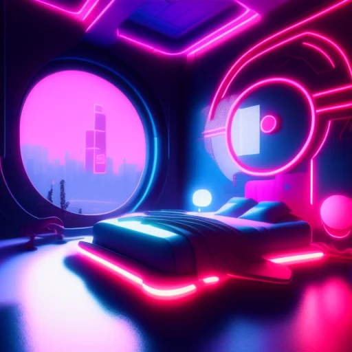 Bedroomai, A Neon Cyberpunk Bedroom