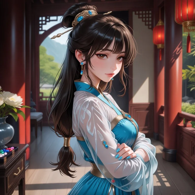Masterpiece, Best Quality, Depth Of Field, Hanfu, Chinese Ha...
