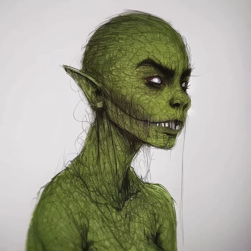 1girl, Goblin, Drawing, Madziowap, Anime, Green Skin