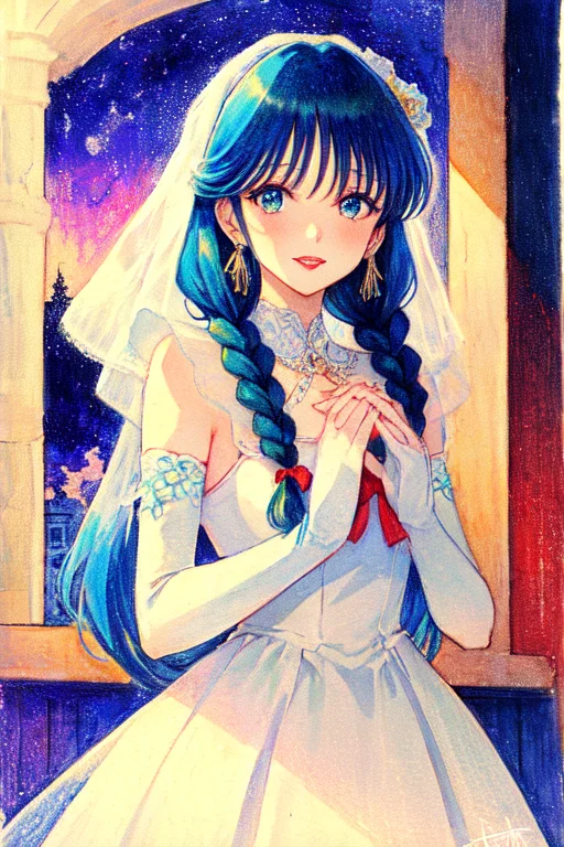Lynn Minmay, 1girl, Solo, Monochrome, Braid, Looking At View...