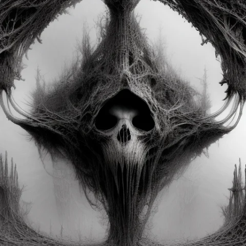 Draculas Castle, Skeletons Hanging From The Ceiling, Sharp F... — Stable Diffusion AI Prompt: draculas castle, skeletons hanging from the ceiling, sharp focus, 4k, art by RFK...
