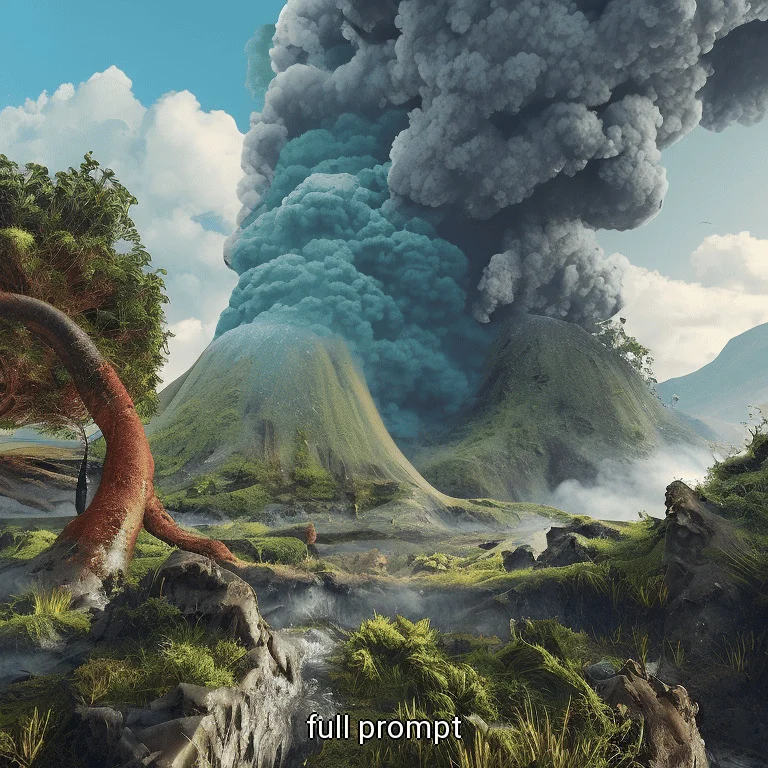 Vulcano, Eruption, Lava, Paintedlandscape