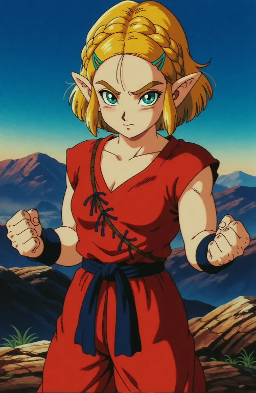 1 Women. Zelda From Breath Of The Wild With Blonde Short Hai...