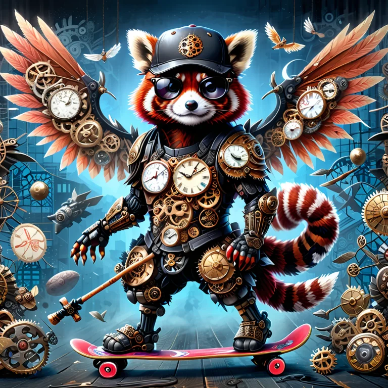 Red Panda1.1 Samurai, Japanese Armor, Wearing Sunglasses, We...