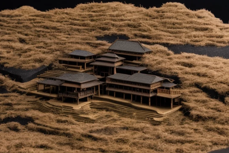 Japanese Ancient Architecture, Shogunate, Handmade Model Sty...