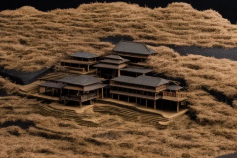 Japanese Ancient Architecture, Shogunate, Handmade Model Sty... — Stable Diffusion AI Prompt: Japanese ancient architecture, shogunate, handmade model style, detail close-up,...