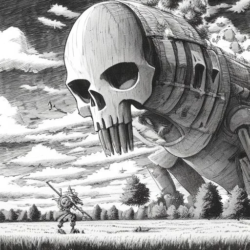 Nauskaavalofwi, 1girl, Caber, Biomech, Giants Robotic Skull,...