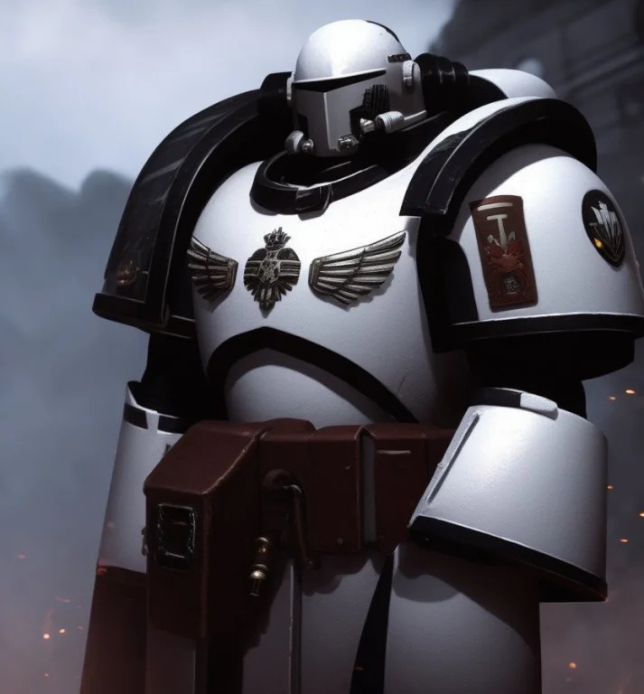 Spacemarine Hypernetspacemarine1, White Armor, Dark Atmosphe...
