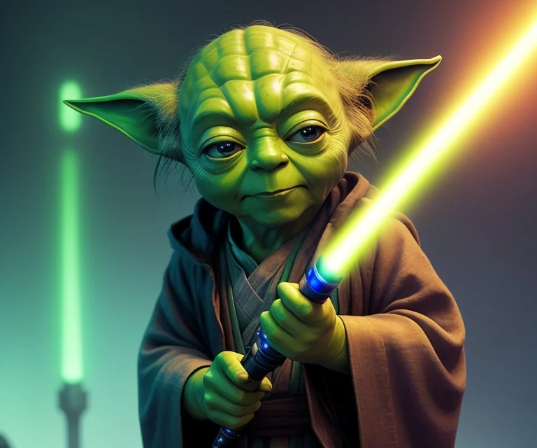 4k, A Low Master Yoda, Eye Contact, Energysword, Glowing, Ho...