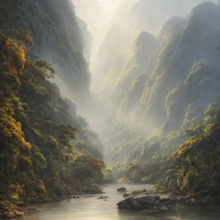 Samdoesarts Style. Oil Painting Of Landscape, Epic Scale, So...