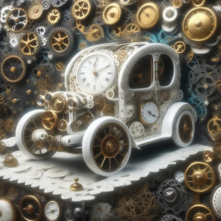 Steampunk Clockwork S.xix Car, Car Made Of Mechanical Parts,...