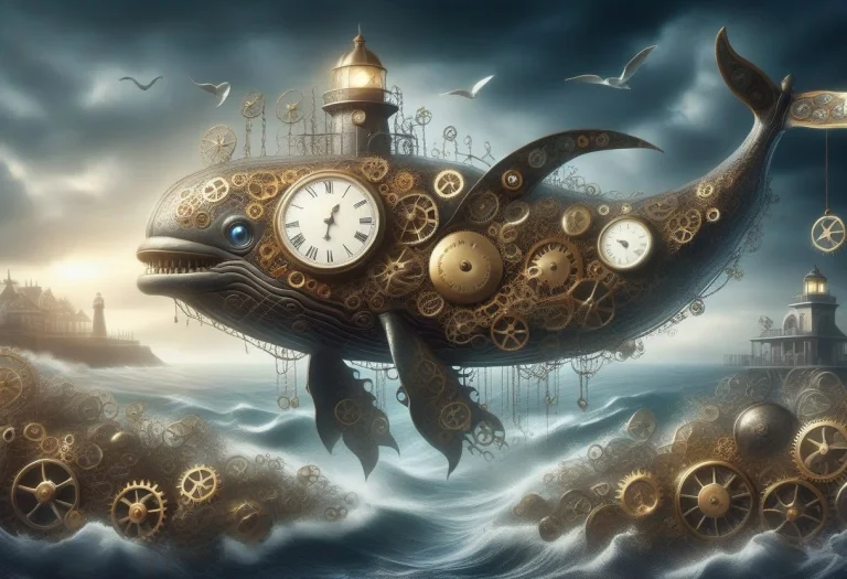 Steampunk Clockwork, Wide Intricate Mesmerizing Seascape, A...