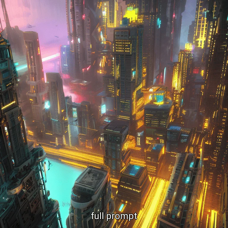 Mega Cyberpunk City, Neon Lights, Skyscraper, Paintedlandsca...