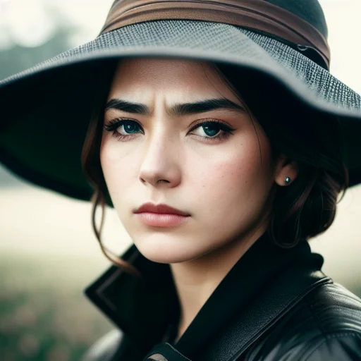 A Fair Woman Looking Sad, Portrait, Realistic, Empty Outdoor...