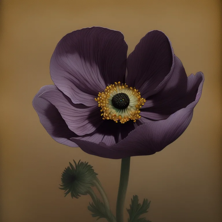 Detailed Anemone Against A Black Backdrop By Martin Johnson...