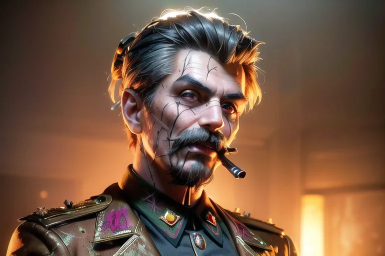 Steampunk Style, Highly Detailed Full Medium Shot Of Decayed...